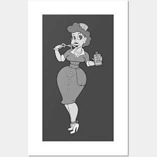 Vitameatavegamin Girl in B&W Posters and Art